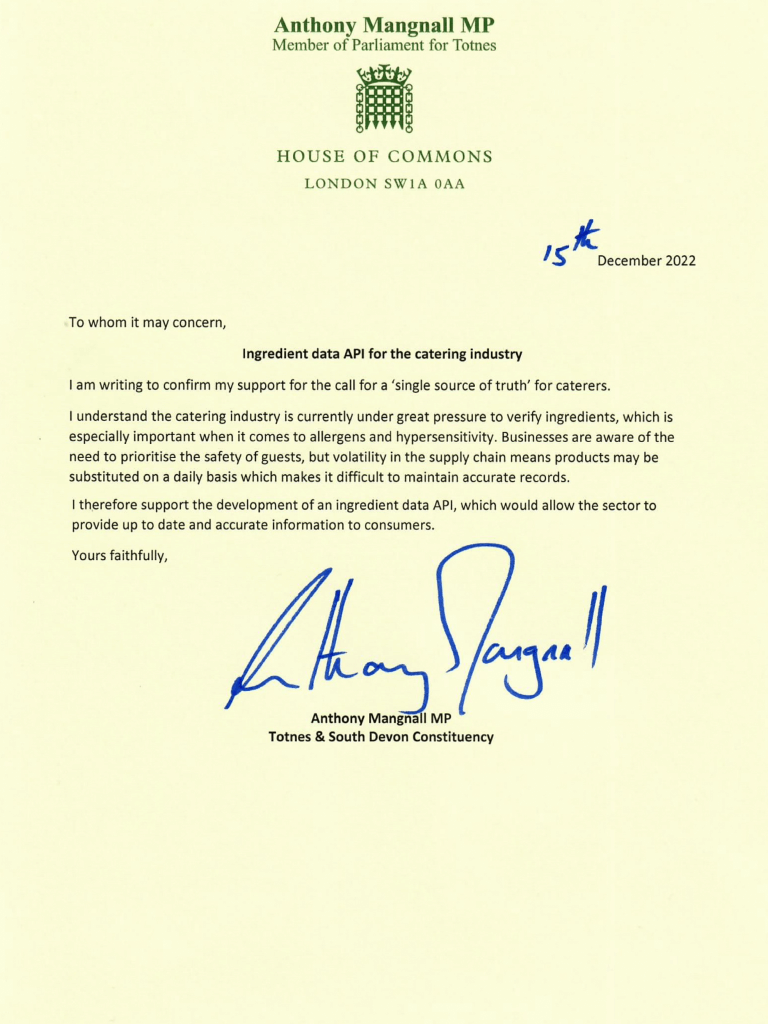 Letter from A Magnall MP